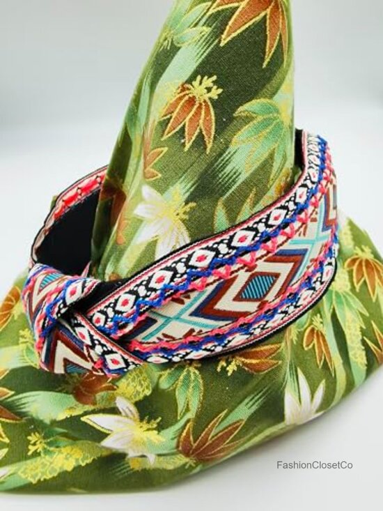 Handmade Embroidered Knotted Headband Boho Ethnic Wind Non-Slip Elastic Hairband main image 5